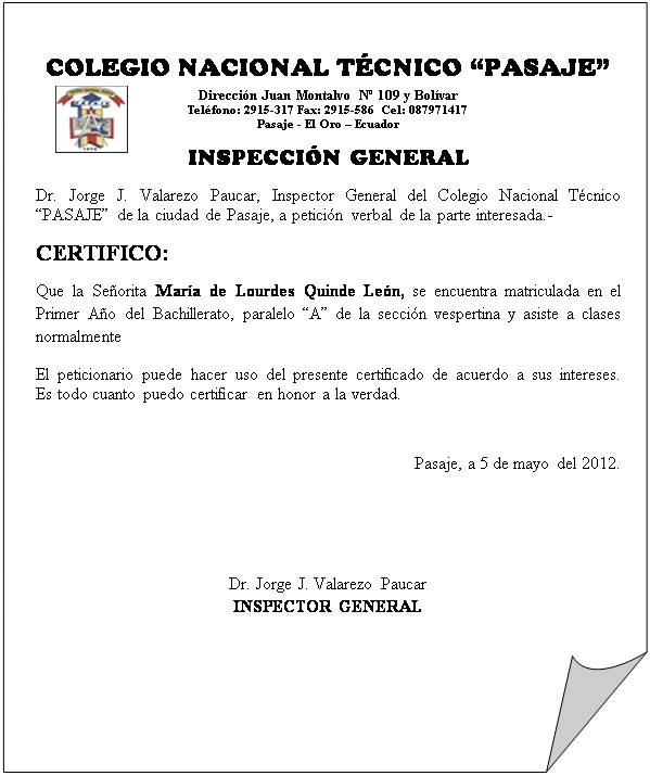 Carta Oficio Partes Estructura Y Ejemplos